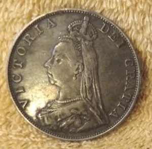 1887 Great Britain Victoria 1 Florin Coin - Picture 1 of 2