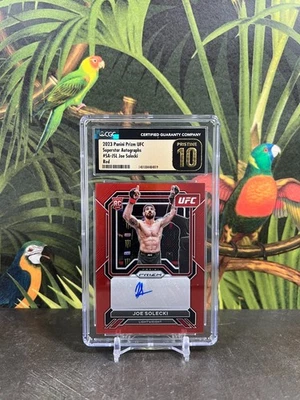 2023 Panini Prizm Joe Solecki UFC Red Auto CGC 10 Pristine 1/99 - POP 1 - RareCo - Image 1 of 4