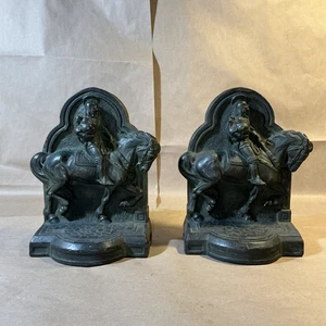 Pair Of Vintage Bronze Bookends By Gregory Allen Joan Of Arc INV-HC168 - Picture 1 of 24