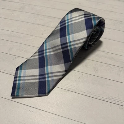 Express Men’s Blue Plaid Necktie 100% Silk 3” Wide 59” Long NWT $39.90 - Image 1 of 4