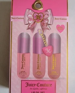 Nuevo Juicy Couture 3 Aceites Labiales Corazón Dije Variedad Conjunto Perfumado Regalo - Imagen 1 de 6