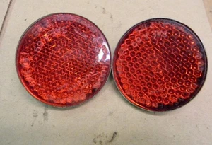 PAIR USED LUCAS RARE RED REFLECTORS IN GOOD CONDITION - Picture 1 of 2