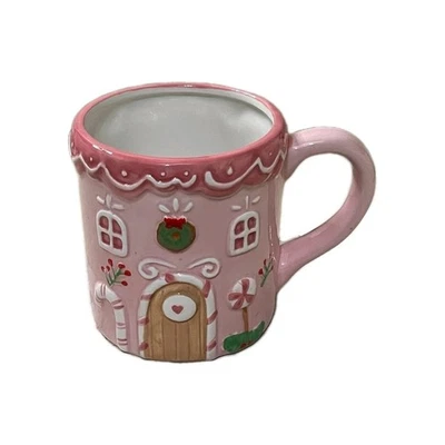 Taza Cerámica Casa Pan de Jengibre Rosa Navidad Viral Agotada Foto 1 de 4
