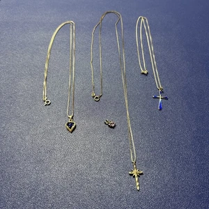 925 Marked Sterling Silver Jewelry Necklaces Lot Of 3 w. Chain 18",24",30"- 12gr - Picture 1 of 13