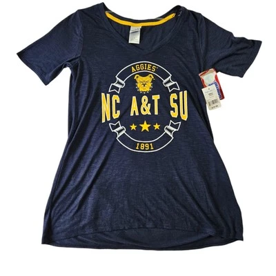 AGGIES NC A & T SU Size S/P T-shirt New With Tags Bulldogs V-neck Stretchy - Image 1 of 4