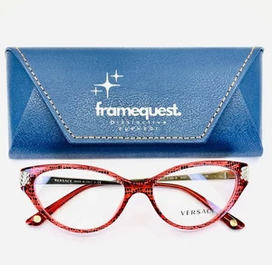 Versace 3166-B 5001 Rot Schwarz Damen Cat Eye Vollrand Brille 53-15-135 B:37 - Bild 1 von 13