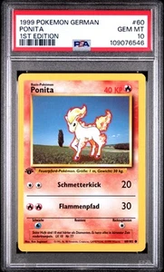 Ponita PSA 10 1999 1st Edition Base Set German #60 Pokemon - Picture 1 of 2