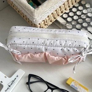 Polka Dot Pattern Pen Bag Bowknot Deisgn Stationery Bag Gift - Picture 1 of 7