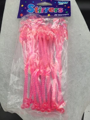 Упаковка из 20 Tiki бар ~ фламинго ~ Swizzle палочки тропический напиток мешалка 6» высотой  - Изображение 1 из 4