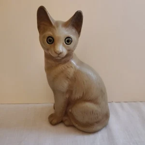 Vintage schwere Keramik Aldon Zubehör Japan blauäugige Katze Katze Figur 1975 - Bild 1 von 9