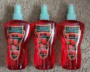 (3) STRAWBERRY Fantasy Body Spray Body Fantasies 8 oz - Picture 1 of 4