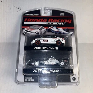 GREENLIGHT Honda Racing HPD 1:64 HONDA CIVIC SI Indycar 2 Pack Limited New - Picture 1 of 4