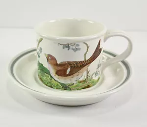 Portmeirion England Birds of Britain Trommel flache Tasse & Untertasse Linnet - Bild 1 von 2