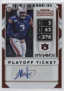 2020 Contenders Draft Picks Playoff Ticket /18 Marlon Davidson Rookie Auto RC