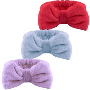 3Pcs Bow Tie Headbands for Face Washing, Soft Elastic, Spa, Makeup, Hair Band - Picture 1 of 23