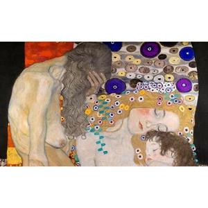 Gustav Klimt, The Three Ages of Woman, 1905, Canvas Print, 20" x 32" + Border - Picture 1 of 10