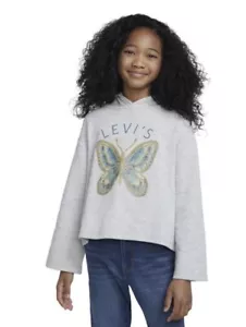 Size Large -Levi's Big Girls Fleece Hoodie gray NWT - Picture 1 of 8
