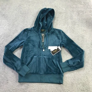 Juicy Couture Sweater Womens Small Velour Hoodie Eloquent J Zipper Jacket $ 183 - Picture 1 of 10