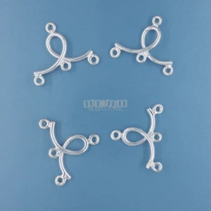 4 candelabros de plata esterlina maciza/conectores de barra de extremo de 3 hebras #44305 - Imagen 1 de 2