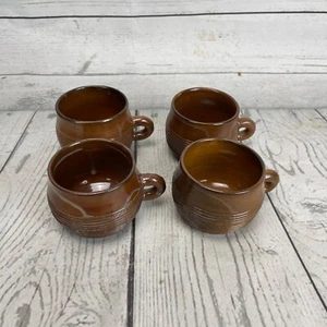 Arts-Ceram Grand Feu Mugs Set Of 4 Small Pottery Espresso Coffee Cups Vintage - Imagen 1 de 13