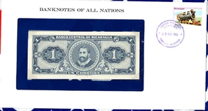 *Banknotes of all Nations Nicaragua 1 Cordoba 1968 P-115 UNC 46490431 Serie B - Picture 1 of 2