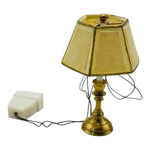 Vintage Miniature Dollhouse Clare Bell Table Lamp With Beige Shade HTF - Picture 1 of 12