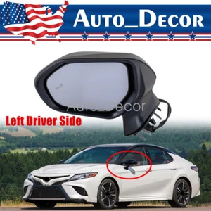 Driver Side Mirror For 2018-2024 Toyota Camry W/ Heated Blind Spot Signal Left - Picture 1 of 10