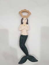 Cast iron mermaid bottle opener. Hand Painted details. Size is 210mm *S1B11i7*