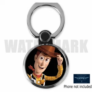 TOY STORY WOODY COWBOY INSPIRED CUSTOM ROUND MOBILE PHONE RING HOLDER STAND - Picture 1 of 2