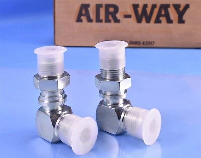 2 (Two) AirWay 3/4"-16 Male JIC 90° Bulkhead Elbow Hydraulic Fitting 2701-8-8-LN - Image 1 of 4