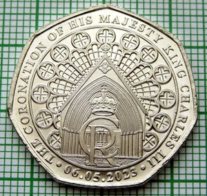 GIBRALTAR 2023 50 PENCE, King Charles III Coronation - Westminster Abbey UNC - Picture 1 of 6