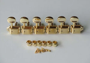 Gold Strat/Tele Vintage Style Guitar Tuning Keys Guitar Tuners Machine Heads - Picture 1 of 5