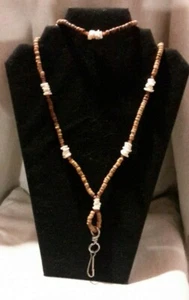 35" Tribal Bead, Stone, & Glass Necklace w/ Hook  EUC - Picture 1 of 7