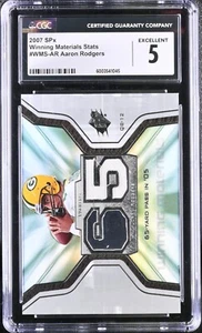Aaron Rodgers 2007 SPx - Winning Materials Stats #WMS-AR - CGC 5 - Picture 1 of 2