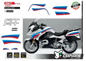 BMW R 1250 RT Tank Aufkleber Set Koffer Seiten 2019 Rot Hellblau Blau - Bild 1 von 2