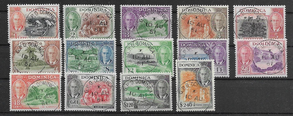 BRITISH DOMINICA @  1951 SC 122-136 Definitives Used Nice Priced  @GB791 - Image 1 of 1