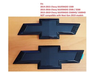 Nuevo emblema de pajarita de puerta delantera y trasera negro brillante Silverado 1500 2500 HD/3500 HD Foto 1 de 4