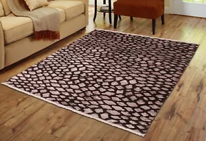 Hand-Knotted Wool Area Rugs For Living Room Contemporary Brown Carpet 3x5 ft - Picture 1 of 6