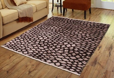 Contemporary Brown Carpets Hand-Knotted Wool Area Rugs Living Room Décor 3x5 ft - Image 1 of 4