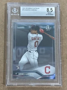 2021 Bowman Platinum #76 Andres Gimenez RC Rookie BGS 8.5 NM-MT+ - Picture 1 of 2
