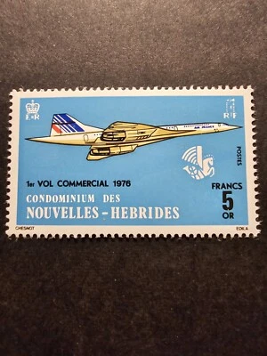 TIMBRE FRANCE COLONIE NOUVELLES HÉBRIDES AVIONS N°424 NEUF SANS GOMME 1967 - Photo 1/2