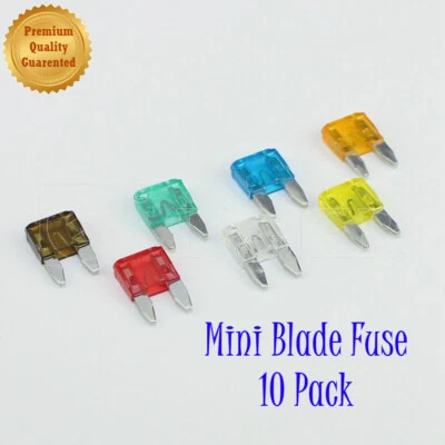 VOLKSWAGEN CAR FUSE MINI BLADE SET 5 7.5 10 15 20 25 30 AMP PREMIUM QUALITY x10 - Image 1 of 3
