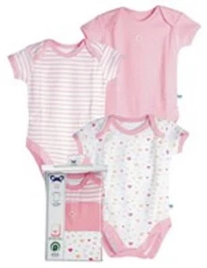 SALE! Organic Cotton PIP Baby Clothing Girl 3-pack SS NB,3,6,12,18,24m - Picture 1 of 1