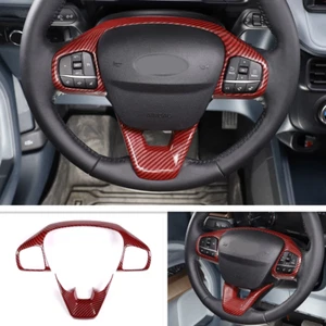 Cubierta moldura volante fibra carbono rojo para Ford Maverick 2022-2025 - Imagen 1 de 10