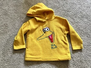 Vintage Sesame Street Big Bird Kids Size 3T Yellow Fleece Pullover Hoodie Y2k - Picture 1 of 5