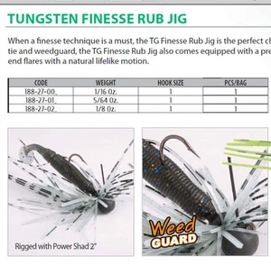 PLANTILLA DE GRUB DE TUNGSTENO FINESS 1/16 OZ 5 COLORES PARA PESCA ULTRA LIGERA TALLA 1 - Imagen 1 de 7