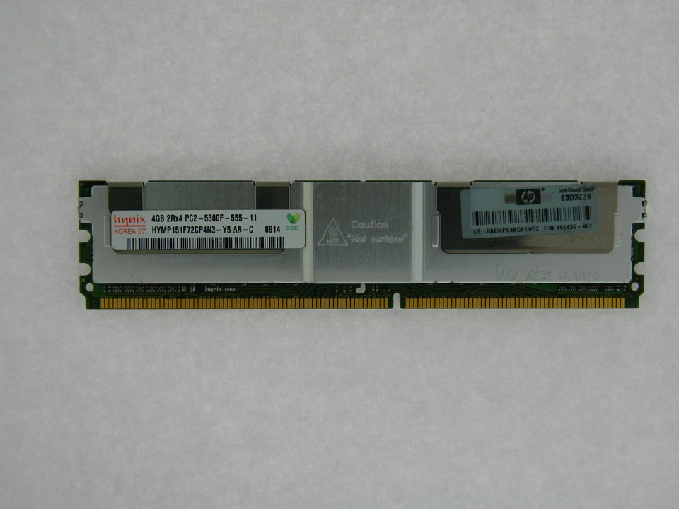 4GB Hynix HYMP151F72CP4N3-Y5 Fully Buffered PC2-5300 2Rx4 HP 466436-061 - Image 1 of 1