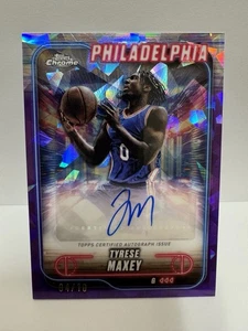 TYRESE MAXEY 2024-25 Topps Chrome Sapphire Autographs TCA-TM Purple Sapphire /10 - Picture 1 of 7