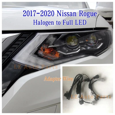 Adapter Wire Harness For 2017-2020 Nissan Rogue Modify Headlight Halogen to LED - Image 1 of 4