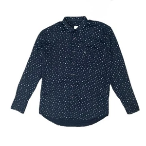 Giorgio Armani Gold Label Men’s Shirt Size L 40 Navy Italian Cotton Rare Collar - Picture 1 of 10